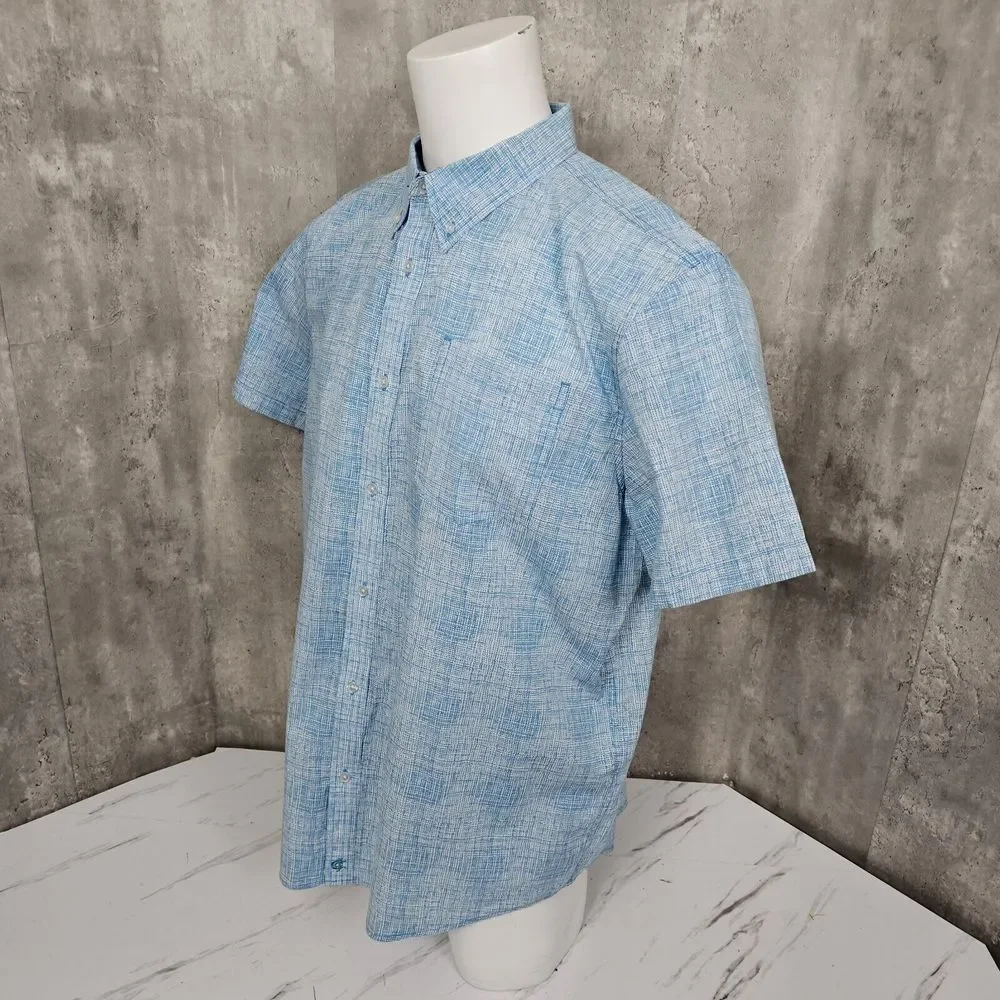 Cody James Core Mens L Blue Abstract‎ Pattern Cotton Short Sleeve Cotton Front
